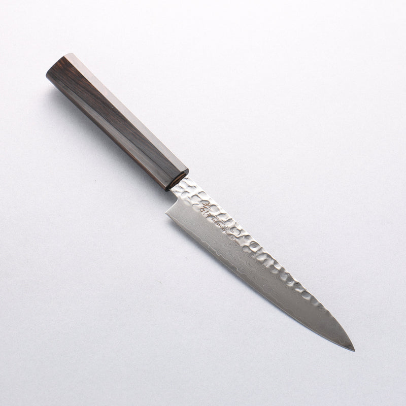 Sakai Takayuki VG10 33 Layer Damascus Petty-Utility 150mm Ebony(6 sided teardrop) Handle - Japannywholesale