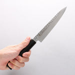 Sakai Takayuki VG10 33 Layer Damascus Petty-Utility 150mm Ebony(6 sided teardrop) Handle - Japannywholesale