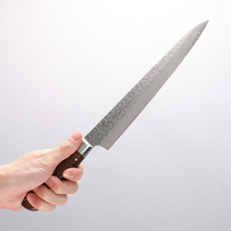 Sakai Takayuki VG10 33 Layer Damascus Sujihiki 240mm Desert Ironwood(Sugihara model) Handle - Japannywholesale