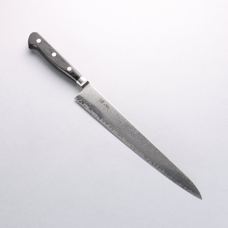 Seisuke Kagami2 AUS10 Mirrored Finish Damascus Sujihiki 240mm Black Pakka wood Handle - Japannywholesale