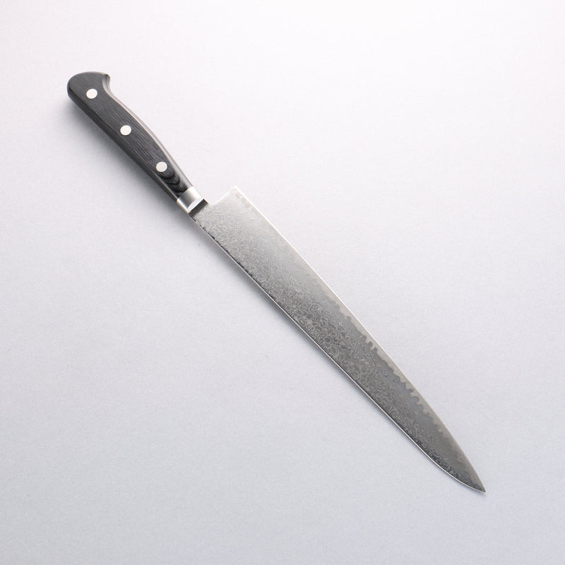 Seisuke Kagami2 AUS10 Mirrored Finish Damascus Sujihiki 240mm Black Pakka wood Handle - Japannywholesale