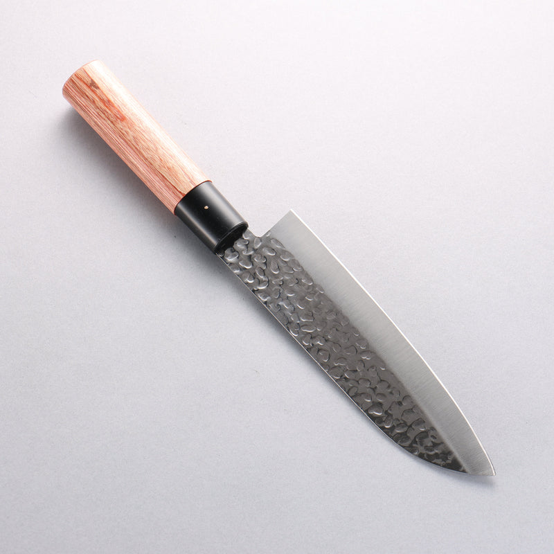 Kanetsune DSR-1K6 Hammered Santoku 165mm Red Pakka wood Handle - Japannywholesale