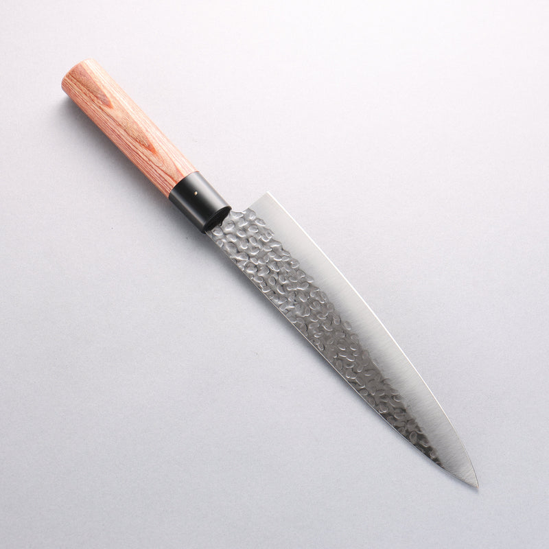 Kanetsune DSR-1K6 Hammered Gyuto 210mm Red Pakka wood Handle - Japannywholesale