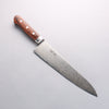 Seisuke Mokusei ZA-18 Mirrored Finish Damascus Gyuto 240mm Brown Pakka wood Handle - Japannywholesale