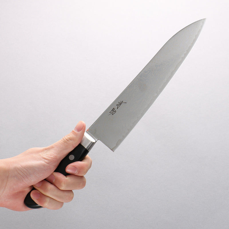 Seisuke Kagami2 AUS10 Mirrored Finish Damascus Gyuto 210mm Black Pakka wood Handle - Japannywholesale