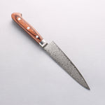 Seisuke Mokusei ZA-18 Mirrored Finish Damascus Petty-Utility 135mm Brown Pakka wood Handle - Japannywholesale