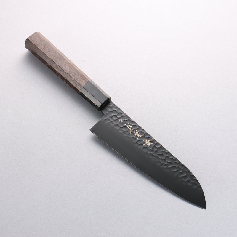 Sakai Takayuki Kurokage VG10 Hammered Teflon Coating Kiritsuke Santoku 160mm Burnt Oak Handle - Japannywholesale