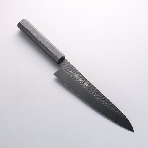 Sakai Takayuki Kurokage VG10 Hammered Teflon Coating Gyuto 210mm Black Lacquered Handle - Japannywholesale