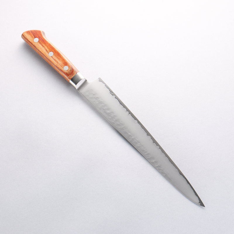 Sakai Takayuki VG5 Hammered Sujihiki 240mm Brown Pakka wood Handle - Japannywholesale