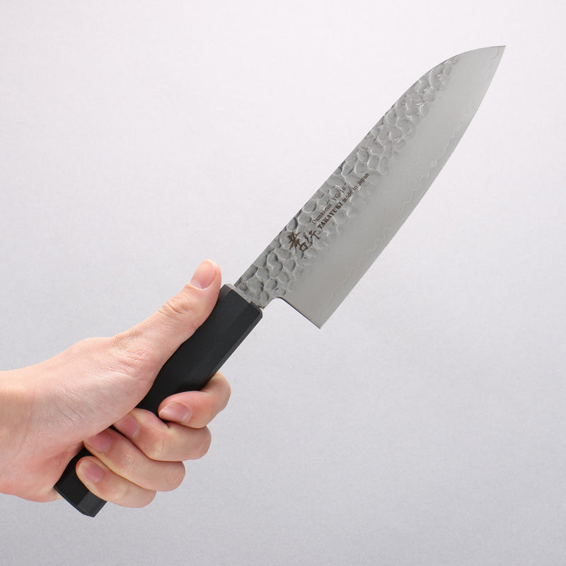 Sakai Takayuki Nanairo VG10 33 Layer Santoku 180mm ABS resin(Black Lacquered) Handle - Japannywholesale
