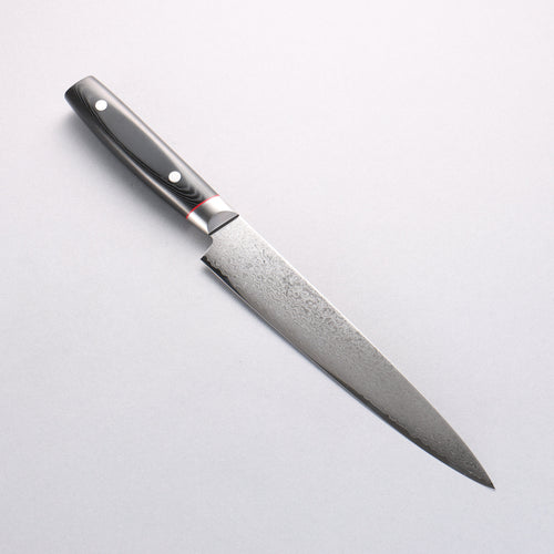 Seisuke VG10 Mirrored Finish Damascus Slicer 210mm Black Micarta Handle - Japannywholesale