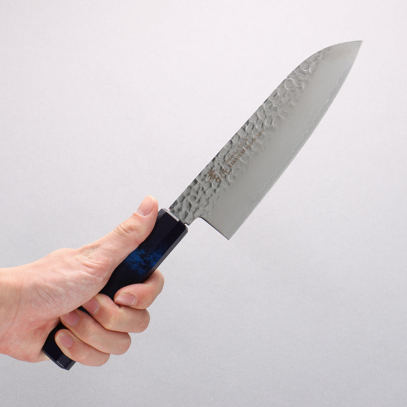 Sakai Takayuki Nanairo VG10 33 Layer Santoku 180mm ABS resin(Turquoise tortoiseshell) Handle - Japannywholesale