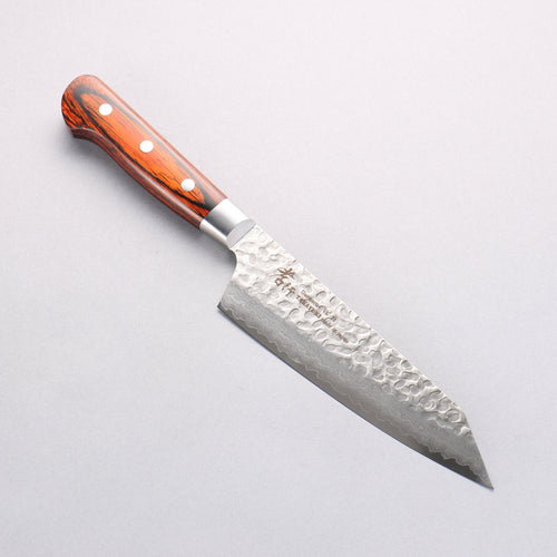 Sakai Takayuki VG10 33 Layer Damascus Kiritsuke Santoku 160mm Mahogany Pakka wood Handle - Japannywholesale