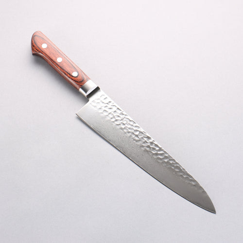 Seisuke VG10 33 Layer Hammered Damascus Gyuto 210mm Mahogany Handle - Japannywholesale