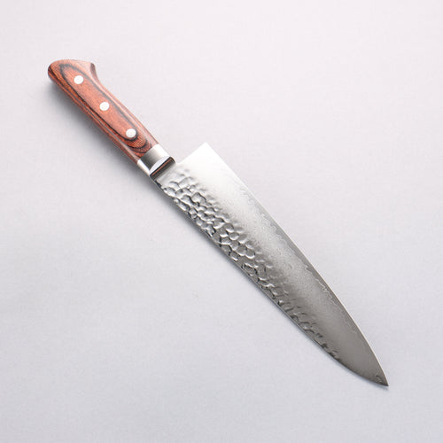 Seisuke VG10 33 Layer Hammered Damascus Gyuto 210mm Mahogany Handle - Japannywholesale