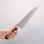 Seisuke VG10 33 Layer Hammered Damascus Gyuto 210mm Mahogany Handle - Japannywholesale