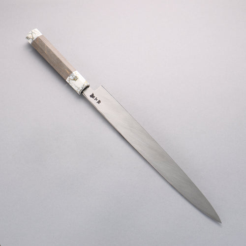 Sakai Takayuki Chef Series Silver Steel No.3 Yanagiba 300mm Stabilized wood (White Ferrule and End Cap) Handle with Sheath - Japannywholesale