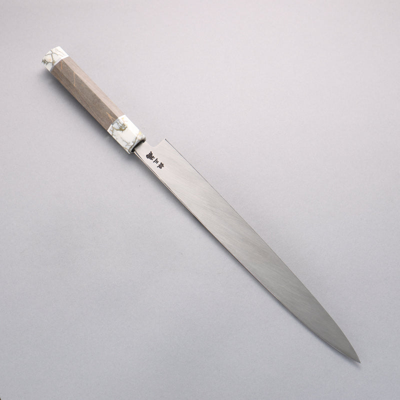 Sakai Takayuki Chef Series Silver Steel No.3 Yanagiba 300mm Stabilized wood (White Ferrule and End Cap) Handle with Sheath - Japannywholesale
