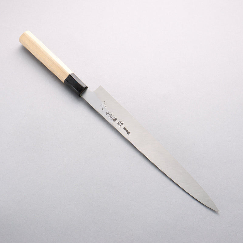 Minamoto Akitada Blue Steel No.1 Yanagiba 270mm Magnolia (Ferrule: Water Buffalo Horn) Handle - Japannywholesale