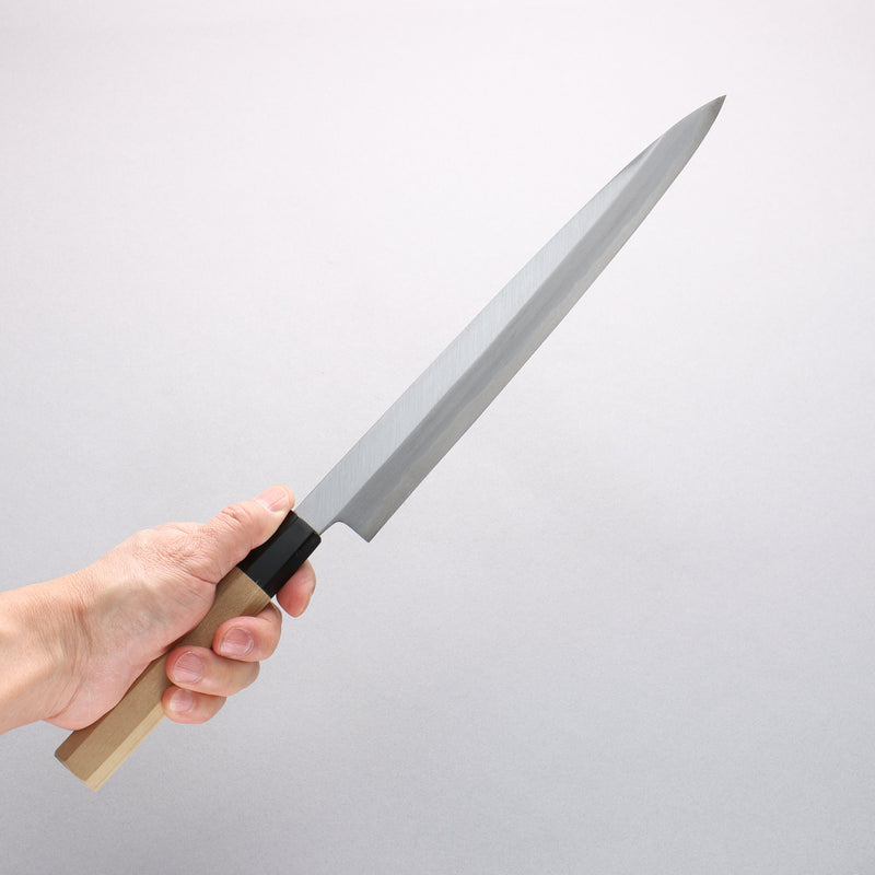 Minamoto Akitada Blue Steel No.1 Yanagiba 270mm Magnolia (Ferrule: Water Buffalo Horn) Handle - Japannywholesale