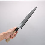 Minamoto Akitada Blue Steel No.1 Yanagiba 300mm Magnolia (Ferrule: Water Buffalo Horn) Handle - Japannywholesale