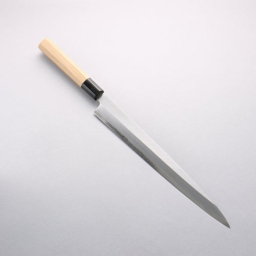 Minamoto Akitada Blue Steel No.2 Yanagiba 300mm Magnolia (Ferrule: Water Buffalo Horn) Handle - Japannywholesale