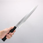 Minamoto Akitada Blue Steel No.2 Yanagiba 300mm Ebony Wood Handle - Japannywholesale