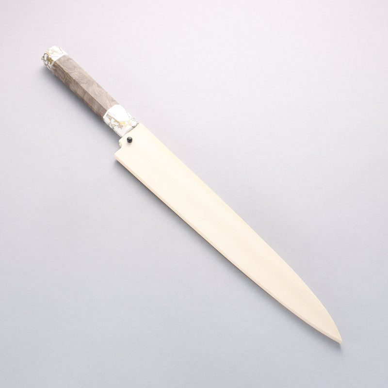 Sakai Takayuki Chef Series Silver Steel No.3 Yanagiba 270mm Stabilized wood (White Ferrule and End Cap) Handle with Sheath - Japannywholesale