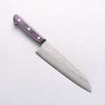 Oul Silver Steel No.3 Nashiji Santoku 180mm Purple Pakka wood Handle - Japannywholesale