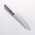 Oul Silver Steel No.3 Nashiji Santoku 180mm Purple Pakka wood Handle - Japannywholesale