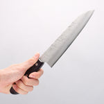 Oul Silver Steel No.3 Nashiji Santoku 180mm Purple Pakka wood Handle - Japannywholesale