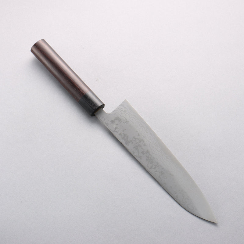 Kanetsune Blue Steel No.2 Damascus Gyuto 210mm Rosewood (Ferrule: Black Pakka Wood) Handle - Japannywholesale