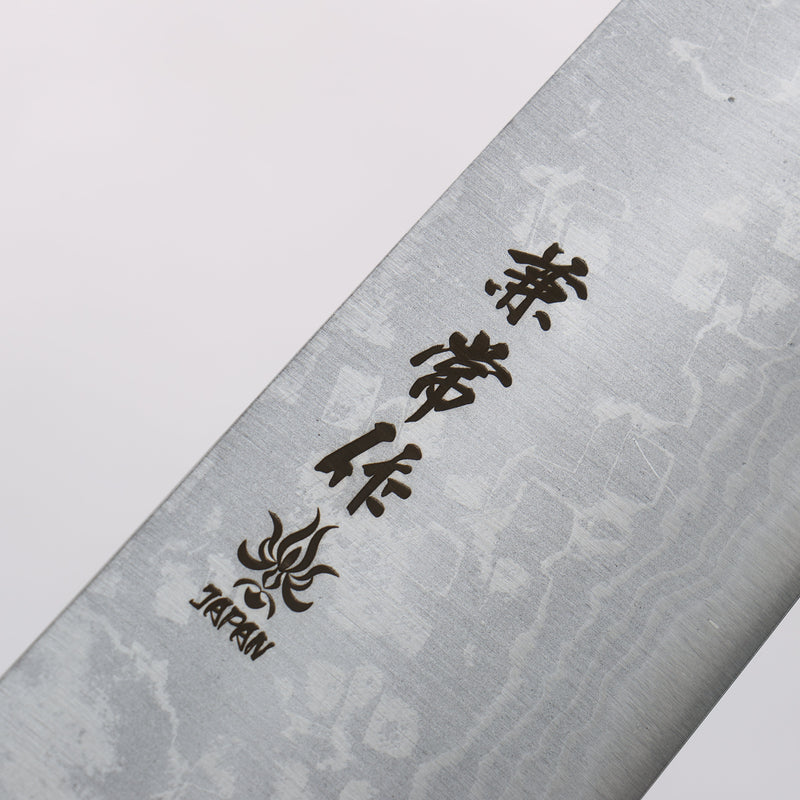 Kanetsune Blue Steel No.2 Damascus Gyuto 210mm Rosewood (Ferrule: Black Pakka Wood) Handle - Japannywholesale
