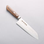 Kanetsune Sairyu VG10 Damascus Santoku 165mm Brown Ash Handle - Japannywholesale