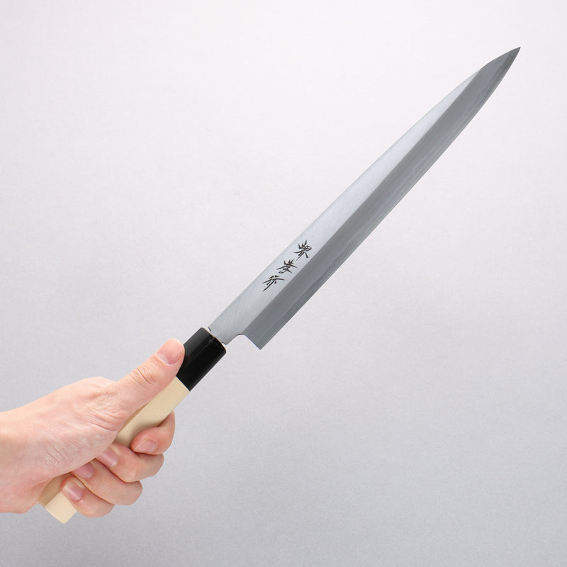 Sakai Takayuki Kasumitogi White Steel Yanagiba Japanese Knife Magnolia Handle - Japannywholesale