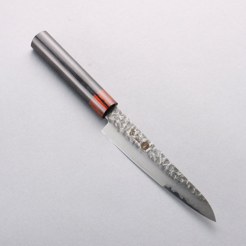 Seisuke VG10 33 Layer Hammered Damascus Petty-Utility 150mm Black Pakka wood Handle - Japannywholesale