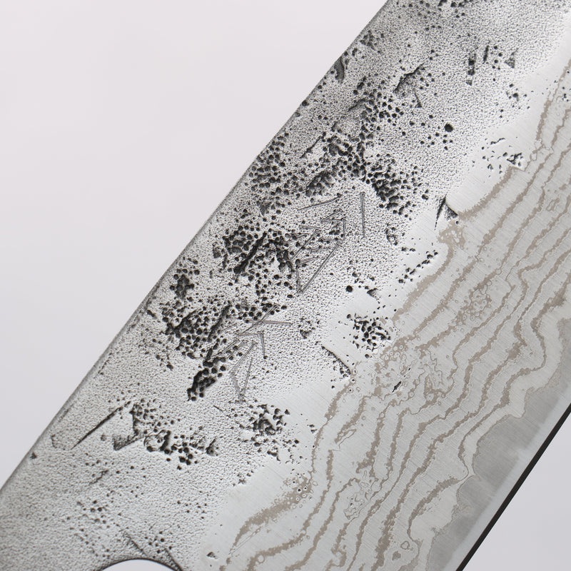 Oul Swedish Steel-stn Washiji Damascus Santoku 165mm Oak Handle - Japannywholesale