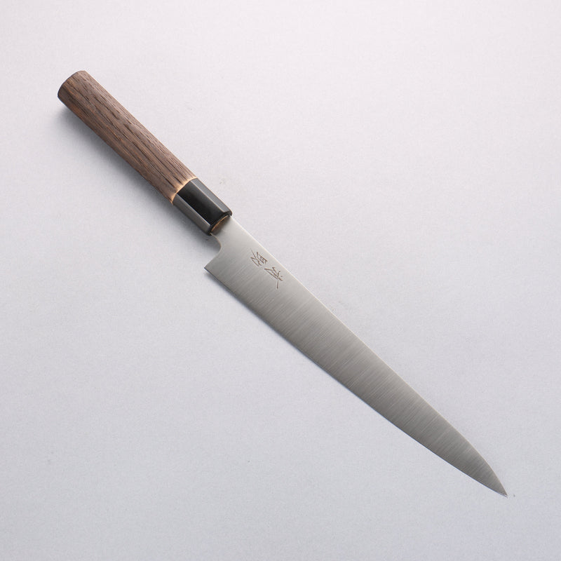 Seisuke Swedish Steel-stn Sujihiki 240mm Burned Chestnuts Handle - Japannywholesale