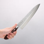 Seisuke Swedish Steel-stn Hammered Gyuto 240mm Mahogany Handle - Japannywholesale