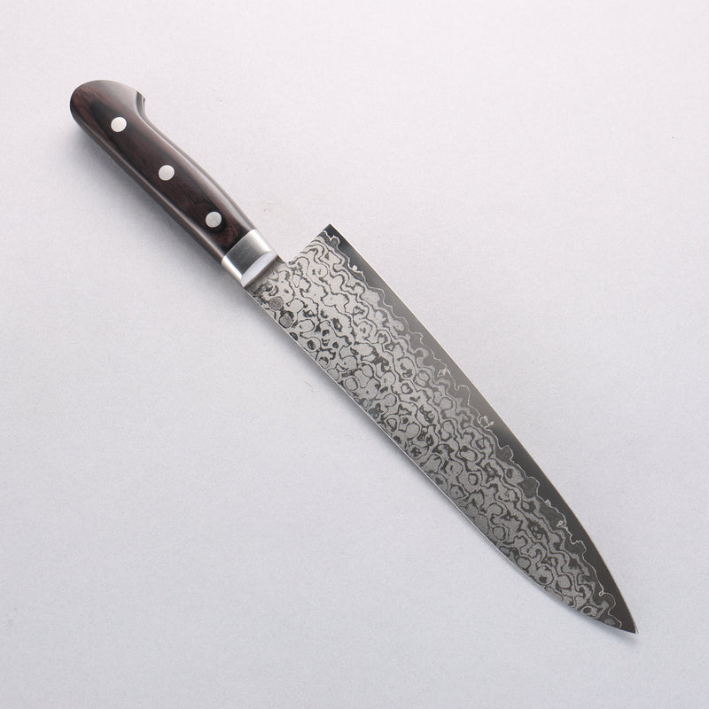 Seisuke VG10 8 Layer Damascus Migaki Finished Gyuto 210mm Black Pakka wood Handle - Japannywholesale