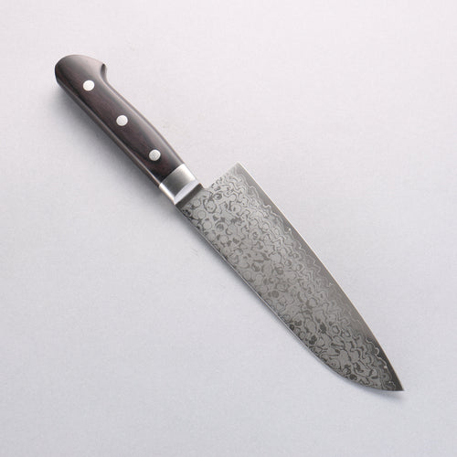 Seisuke VG10 8 Layer Damascus Migaki Finished Santoku 165mm Black Pakka wood Handle - Japannywholesale