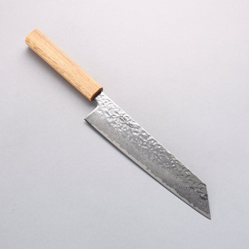 Seisuke Tsukikage AUS10 Migaki Finished Hammered Damascus Kiritsuke 210mm Oak Handle - Japannywholesale