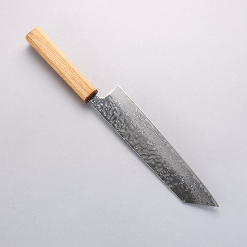 Seisuke Tsukikage AUS10 Migaki Finished Hammered Damascus Kiritsuke 210mm Oak Handle - Japannywholesale