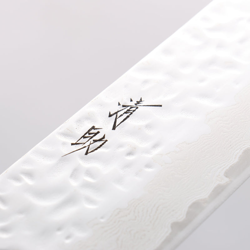 Seisuke Tsukikage AUS10 Migaki Finished Hammered Damascus Kiritsuke 210mm Oak Handle - Japannywholesale