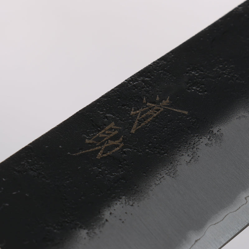 Seisuke Kuronashi Blue Super Nashiji Kurouchi Santoku 180mm Red Pakka wood Handle - Japannywholesale