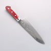 Seisuke Nami AUS10 Mirrored Finish Damascus Santoku 180mm Red Pakka wood Handle - Japannywholesale