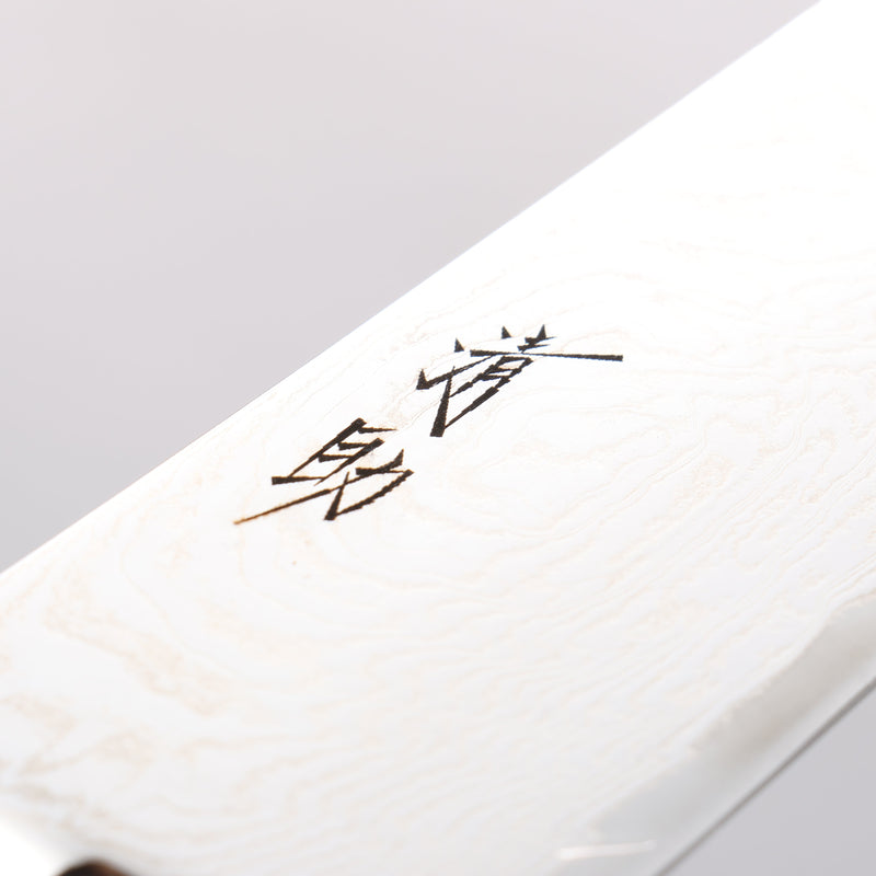 Seisuke Nami AUS10 Mirrored Finish Damascus Santoku 180mm Red Pakka wood Handle - Japannywholesale