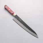 Seisuke Kurobeni Blue Super Hammered Kurouchi Gyuto 240mm Red Pakka wood Handle - Japannywholesale
