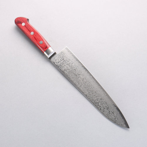 Seisuke VG10 33 Layer Mirrored Finish Damascus Gyuto 210mm Red Pakka wood Handle - Japannywholesale