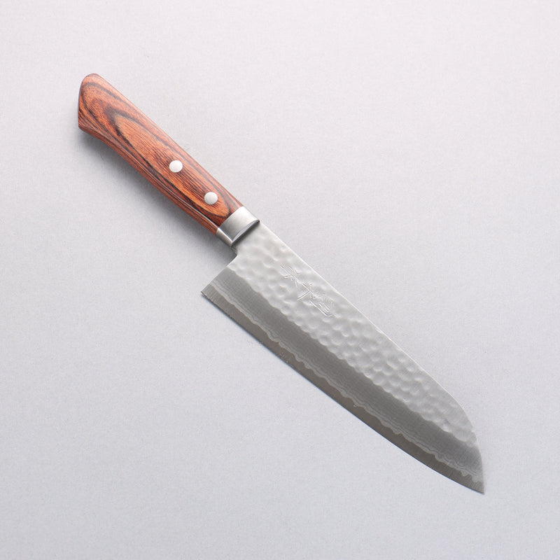 Kunihira Kokuryu VG10 Hammered Damascus Santoku 170mm Mahogany Handle - Japannywholesale